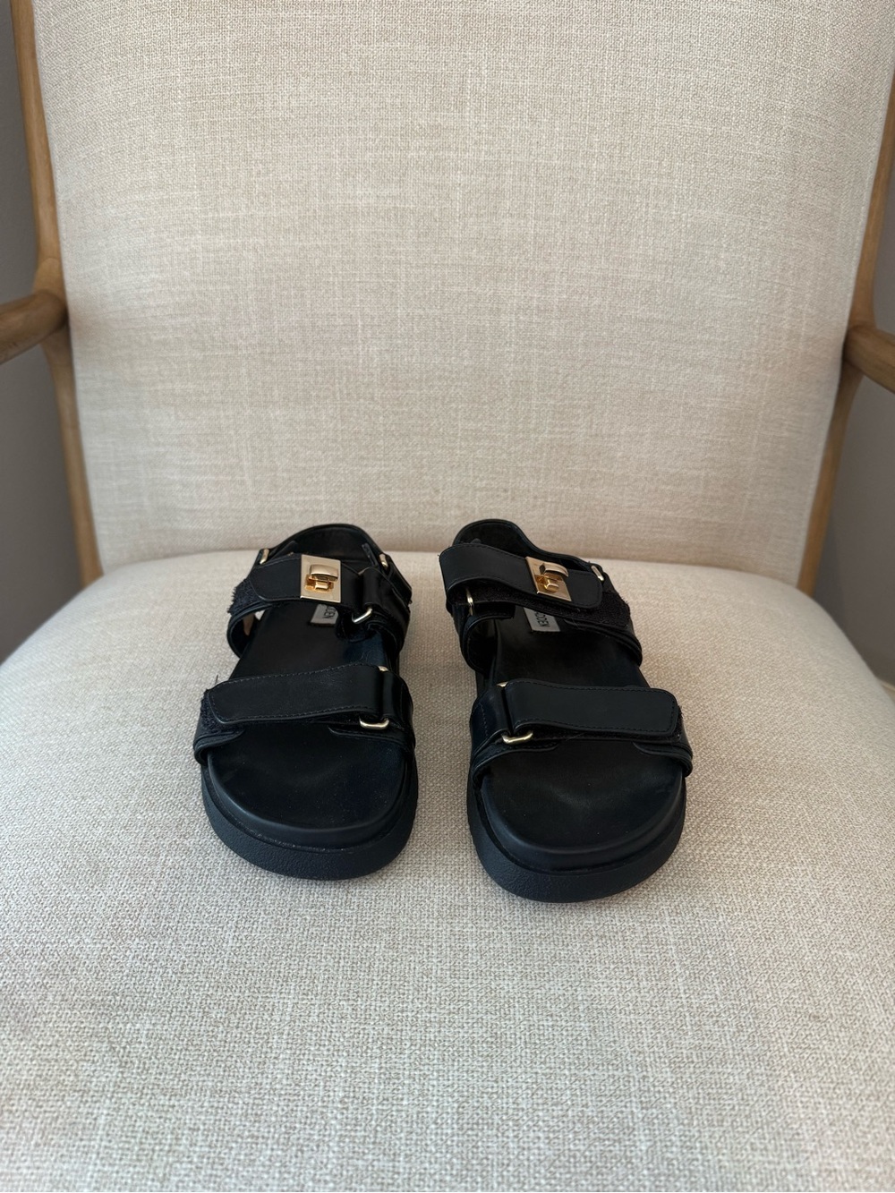 Steve Madden Black Mona Sandals